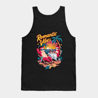 Romantic Vibes: Sloth Couple's Beach Date Tank Top